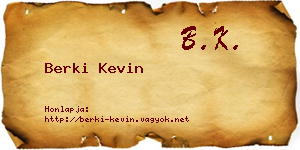 Berki Kevin névjegykártya